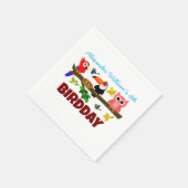 キュートバードイラストレーションバード誕生日 スタンダードカクテルナプキン (角)