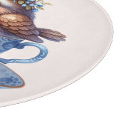 キュートバードインフローラティーカップコテージコアート カッティングボード (角)