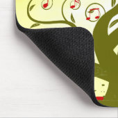 キュートバードスワールツリーマウスパッド マウスパッド (コーナー)