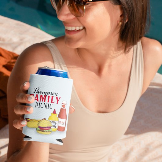 キュートバーベキューピクニックファミリー懇親会カスタム 缶クーラー