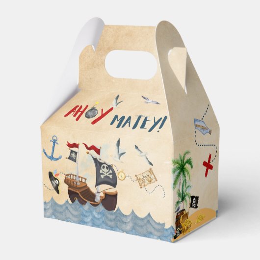 キュートパイレーツ誕生日パーチメント水の色 フェイバーボックス (裏面サイド)