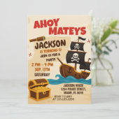 キュートパイレーツ誕生日招待状 子供へ 招待状 (スタンド正面)