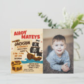 キュートパイレーツ誕生日招待状 子供へ 招待状 (スタンド正面)