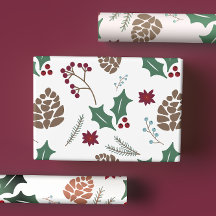 キュートパインコーン&ホリーベリークリスマス