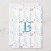 キュートパインズキツネ男の赤ちゃんシャワー招待状 招待状 (裏面)