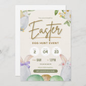 キュートパカラフルステルイースターエッグ狩り招待状 シーズンカード (正面/裏面)