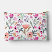 キュートパカラフルステルウォーターカラーフローラ名前をカスタムする アクセサリーポーチ (裏面)