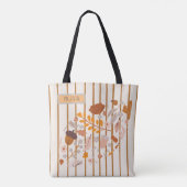 キュートパカラフルステルウォーターカラーフローラ名前をカスタムする トートバッグ (裏面)