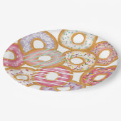 キュートパカラフルステルドーナツ誕生日 ペーパープレート (アングル)