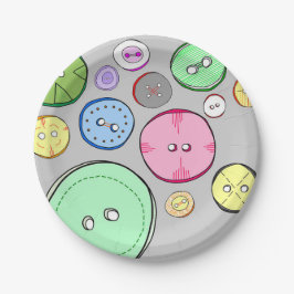 キュートパカラフルステルボタンイラストレーション ペーパープレート