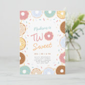 キュートパガーリーステルドーナツスウィートセカンド誕生日 招待状 (スタンド正面)