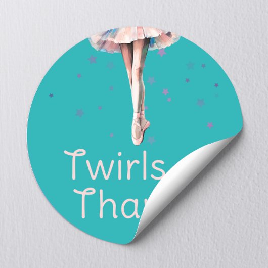 キュートパガーリーステルピンクバレリナツチュオンターコイズ ラウンドシール