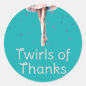 キュートパガーリーステルピンクバレリナツチュオンターコイズ ラウンドシール (正面)