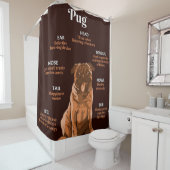 キュートパグドッグ体動物愛好家 シャワーカーテン (インサイチュ)