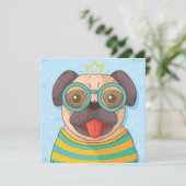 キュートパグ招待状 招待状 (スタンド正面)