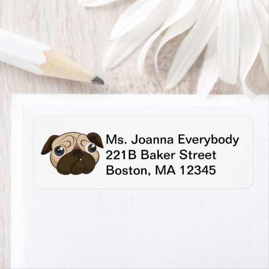 キュートパグ顔 ラベル (インサイチュ)