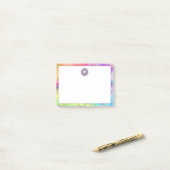 キュートパステガーリールレインボーろうけつ染め絞り染めモノグラム ポストイット (デスク上)