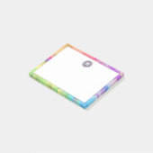 キュートパステガーリールレインボーろうけつ染め絞り染めモノグラム ポストイット (アングル)