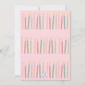 キュートパステルお誕生日ケーキレトロガーリーピンク 招待状 (裏面)