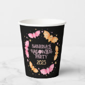 キュートパステルこうもりハロウィーン 紙コップ (正面)