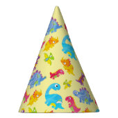 キュートパステルイエローユニセックスベビー恐竜誕生日 パーティーハット (右)