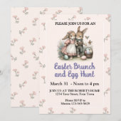 キュートパステルイースターエッグ狩り&ブランチ招待状 招待状 (正面/裏面)