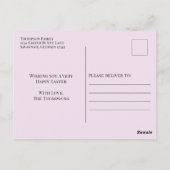 キュートパステルイースターバニーシンプルクラシック ポストカード (裏面)