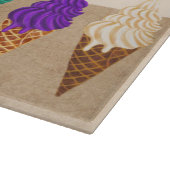 キュートパステルウォーターカラーアイスクリームおもしろい名前をカスタムする カッティングボード (角)