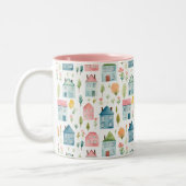 キュートパステルウォーターカラーハウス ツートーンマグカップ (左)
