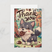キュートパステルウルフ サンキューカード (正面/裏面)