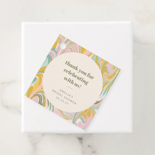 キュートパステルカスタム抽象芸術感謝していブライダルシャワー フェイバータグ (インサイチュ)