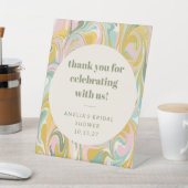 キュートパステルカスタム抽象芸術感謝していブライダルシャワー 台座サイン (インサイチュ)