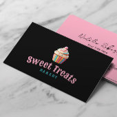 キュートパステルカップケーキベーカリー&パティシシェフブラック 名刺