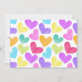 キュートパステルカラフルハートバレンタインデーパーティー 招待状 (裏面)
