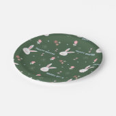 キュートパステルカラーイースターバニーフローラ紙プレート ペーパープレート (アングル)