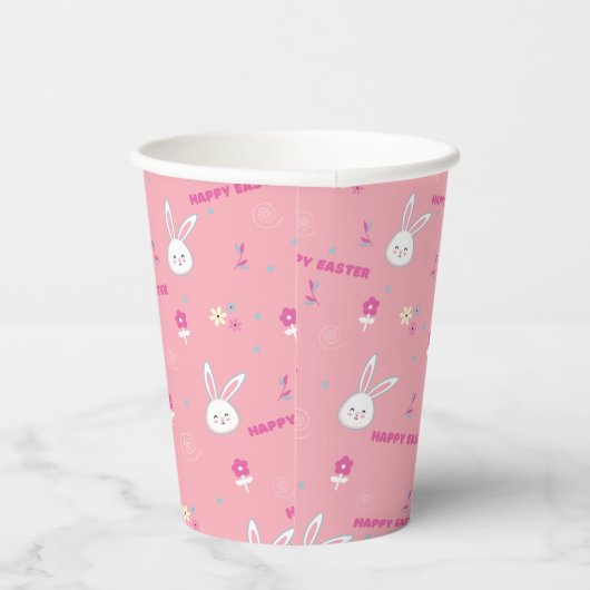 キュートパステルカラーイースターバニーフローラ 紙コップ (右)