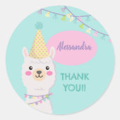 キュートパステルカラーズラマ誕生日 ラウンドシール (正面)