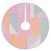 キュートパステルカラーブロックジオメトリックピンク薄紫ピーチ ブラッシュドポリエステルツリースカート (正面)