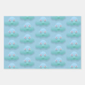 キュートパステルカラー曇りデザイン ラッピングペーパーシート (正面3)