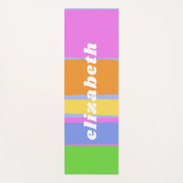 キュートパステルカラー鮮やかデザイン名前をカスタムする ヨガマット
