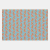 キュートパステルカートゥーンジンジャーブレッドマンクリスマス ラッピングペーパーシート (正面3)