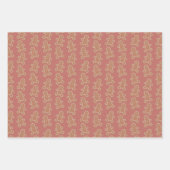 キュートパステルカートゥーンジンジャーブレッドマンクリスマス ラッピングペーパーシート (正面2)