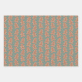 キュートパステルカートゥーンジンジャーブレッドマンクリスマス ラッピングペーパーシート (正面)