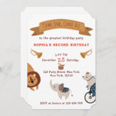 キュートパステルカーニバル誕生日テーマ 招待状 (正面/裏面)