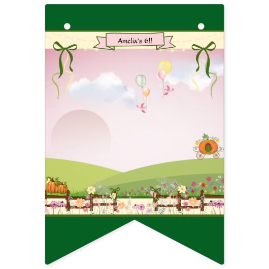 キュートパステルガールファミリーマイルストーンモーメント誕生日 バンティングフラッグ (第1の旗)