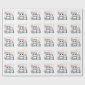 キュートパステルキッテンお誕生日ケーキ誕生日 ラッピングペーパー (フラット)