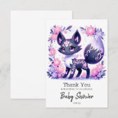 キュートパステルキツネベビーシャワー サンキューカード (正面/裏面)