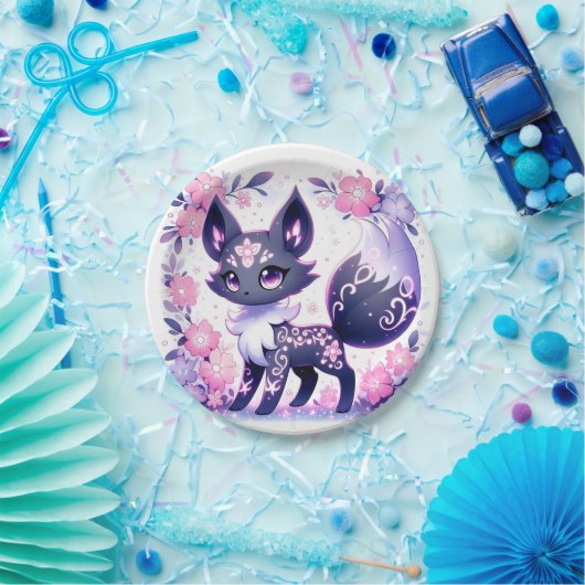 キュートパステルキツネベビーシャワー ペーパープレート (パーティー)