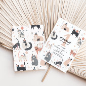 キュートパステルキャットガールズファースト誕生日招待状 招待状