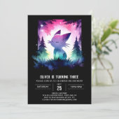 キュートパステルキャット誕生日 招待状 (スタンド正面)